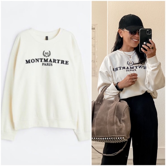 Hu0026M | Tops | Cream Montmartre Sweatshirt | Poshmark
